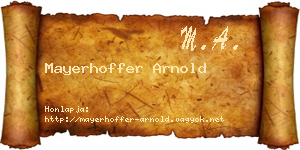 Mayerhoffer Arnold névjegykártya
