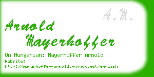 arnold mayerhoffer business card